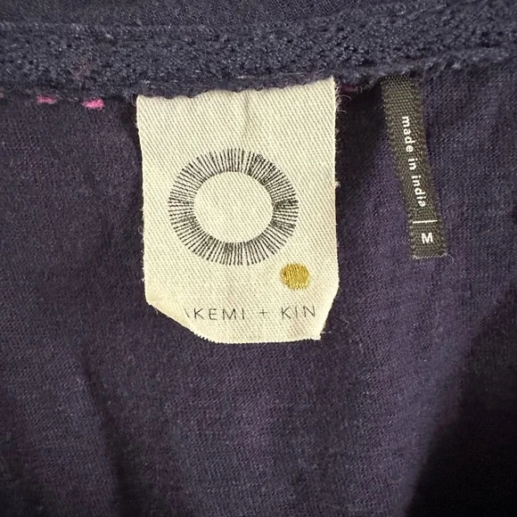 Anthropologie Akemi & Kin Salma Navy Blue Cold Shoulder Top - Picture 5 of 7